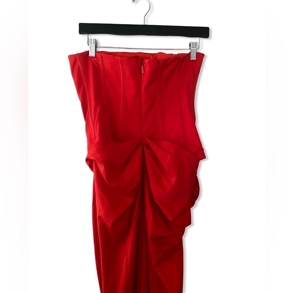 NBD Jake Gown red bustier corset strapless maxi rosette prom event Revolve XS - Picture 5 of 15